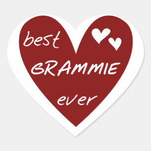 Sticker Cœur Red Heart Best Grammie Ever T-shirts et cadeaux