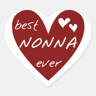 Sticker Cœur Red Heart Best Nonna Jamais T-shirts cadeaux