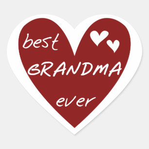 Sticker Cœur Red Heart Meilleur Grand-mère T-shirts et cadeaux