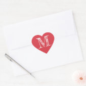 Sticker Cœur Red Heart Minimalist Monogram Initial (Enveloppe)