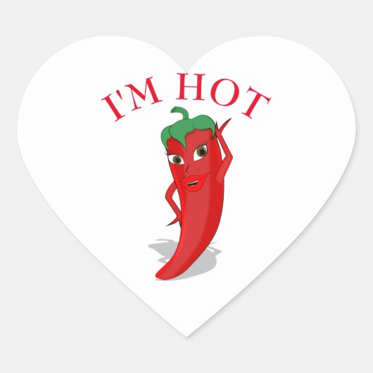 Sticker Cœur Red Hot Pepper Diva (Devant)