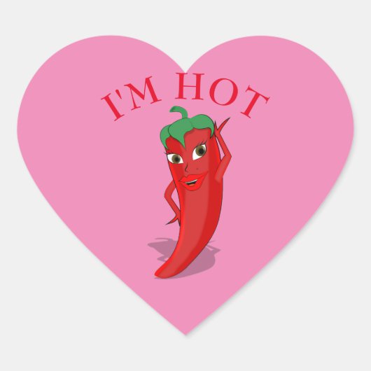 Sticker Cœur Red Hot Pepper Diva (Devant)