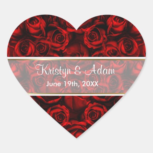 Sticker Cœur Red Rose Elegance - Personnaliser (Devant)