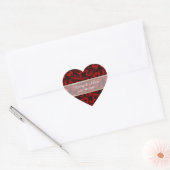 Sticker Cœur Red Rose Elegance - Personnaliser (Enveloppe)