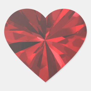 Sticker Cœur Red Ruby Diamond Saint Valentin