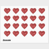 Sticker Cœur Red Sparkle Glitz (Feuille)