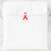 Sticker Cœur Red Support Ruban Sensibilisation Hope Faith Coura (Sac)