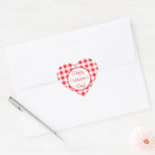 Sticker Cœur Red White Check Romantic Valentines Day (Enveloppe)