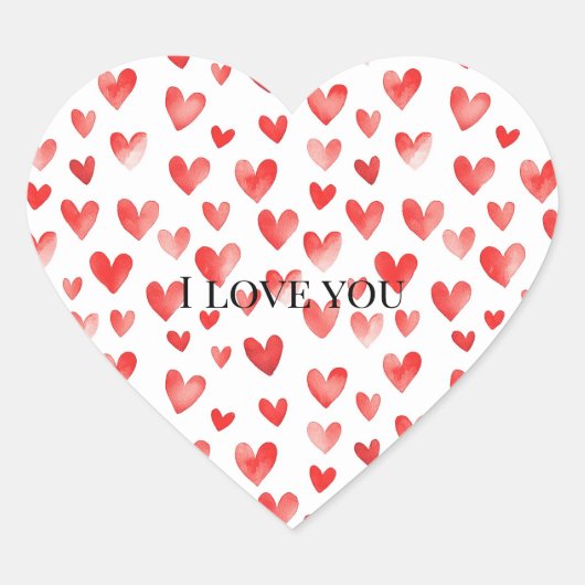 Sticker Cœur Red White Hearts Love Valentine's day (Devant)