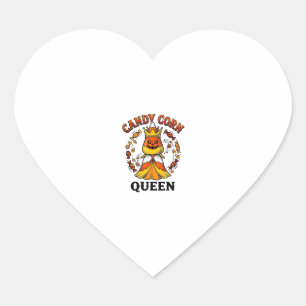 Sticker Cœur Reine Candy Corn Vintage Halloween Candy Shirt Art