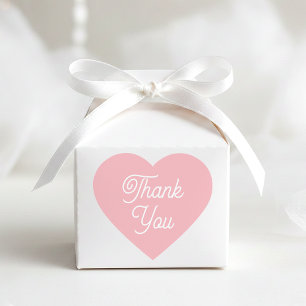 Sticker Cœur Remerciement Simple Moderne Rose Faveur Forme Mign
