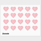 Sticker Cœur Remerciement simple moderne rose forme mignonne (Feuille)