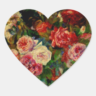 Sticker Cœur Renoir - Rose, célèbre peinture,