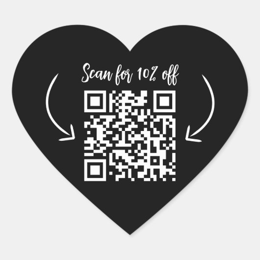 Sticker Cœur Répéter le code QR du marketing de fidélité client (Devant)