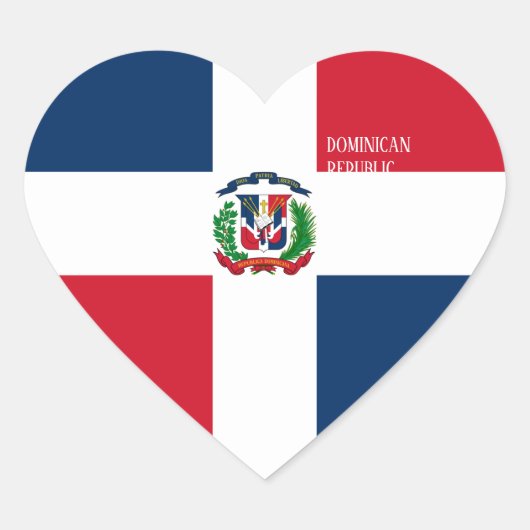 Sticker Cœur République Dominicaine Drapeau splendide patriotiq (Devant)