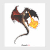 Sticker Coeur respiratoire du dragon rouge (Feuille)