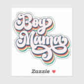 Sticker Coeur Retro Boy Mama (Feuille)