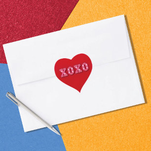 Sticker Cœur Retro Valentine XOXO