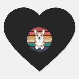 Sticker Cœur Retro Vintage Pembroke Welsh Corgi Lover Dons