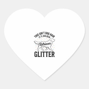 Sticker Cœur Robe à poils de chien vintage pailletée Golden Ret