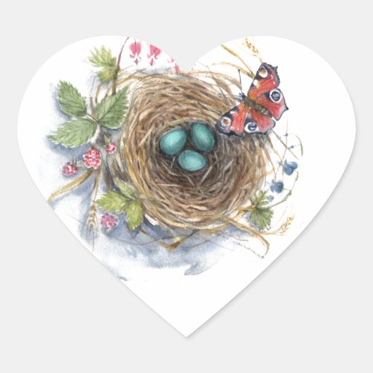 Sticker Cœur Robin Nest (Devant)