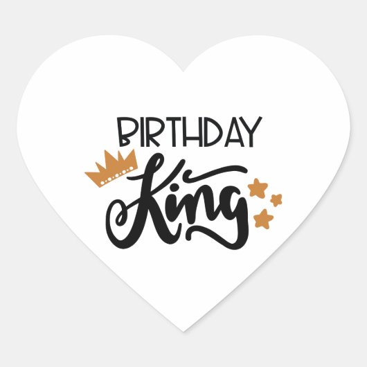 Sticker Cœur roi anniversaire (Devant)