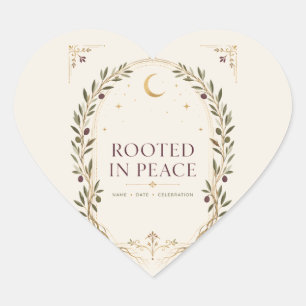 Sticker Cœur Romance Enraciné Prune Mariage Olive Faveur de Mar