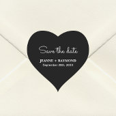 Sticker Cœur Romantic Black Enregistrer la date Mariage Faire-p