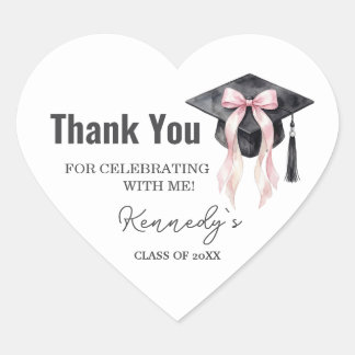Sticker Cœur Romantic Graduation Sticker- Black Cap
