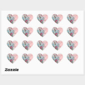 Sticker Cœur ROMANTICA MONOGRAM, Enregistrer la date, rose (Feuille)