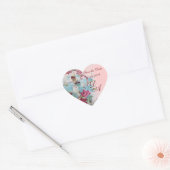 Sticker Cœur ROMANTICA MONOGRAM, Enregistrer la date, rose (Enveloppe)