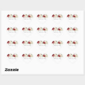 Sticker Cœur Romantique Crème rouge Rose Mariage (Feuille)