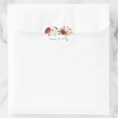 Sticker Cœur Romantique Crème rouge Rose Mariage (Sac)