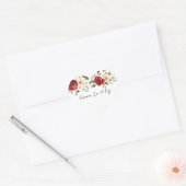 Sticker Cœur Romantique Crème rouge Rose Mariage (Enveloppe)