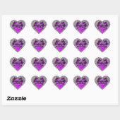 Sticker Cœur ROMANTIQUE LILAC HEART MONOGRAM Enregistrer la dat (Feuille)