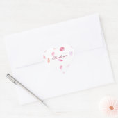 Sticker Cœur Romantique Rose Petals merci (Enveloppe)