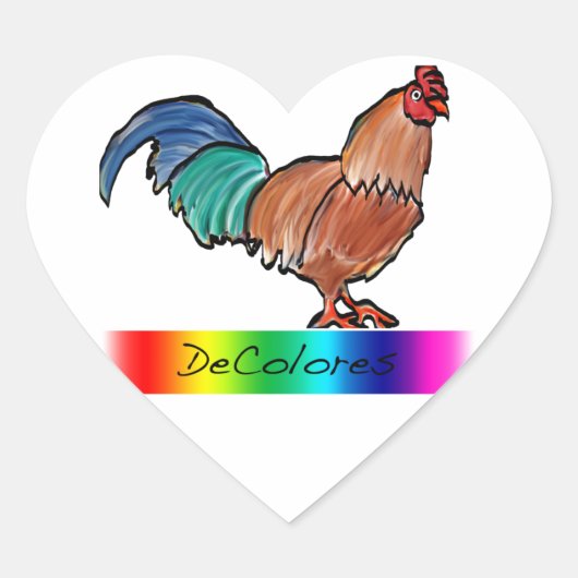 Sticker Cœur Rooster DeColores (Devant)