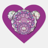 Sticker Cœur Rosace bleu ou rouge pour bébé&enfant (Devant)