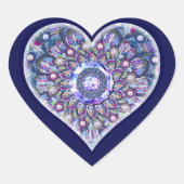 Sticker Cœur Rosace bleue (Devant)