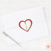 Sticker Cœur Rosaire de rose blanche (Enveloppe)