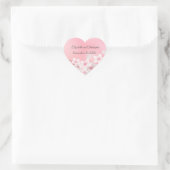 Sticker Cœur Rose Blanc Floral Mariage Douche nuptiale (Sac)