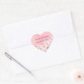 Sticker Cœur Rose Blanc Floral Mariage Douche nuptiale (Enveloppe)