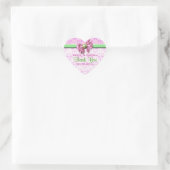 Sticker Cœur Rose blanc vert damassé élégant (Sac)