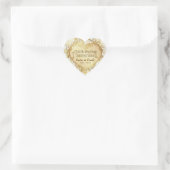 Sticker Cœur Rose blanche 50e anniversaire de Mariage d'or (Sac)