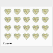 Sticker Cœur Rose blanche Mariage personnalisé (Feuille)