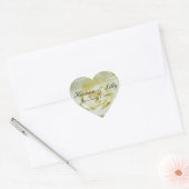 Sticker Cœur Rose blanche Mariage personnalisé (Enveloppe)
