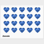 Sticker Cœur Rose bleu (Feuille)