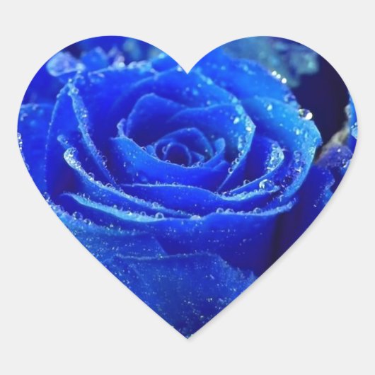 Sticker Cœur Rose bleu (Devant)