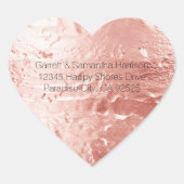 Sticker Cœur Rose Champagne rose Glam Mariage (Devant)