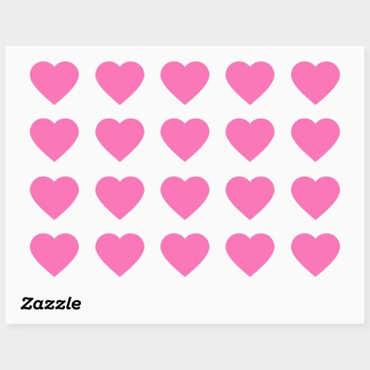 Sticker Coeur Rose Chaud (Feuille)